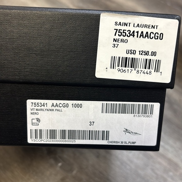 Saint Laurent | Cherish Glazed Leather Rhinestone Slingback, 30mm - Picture 16 of 16